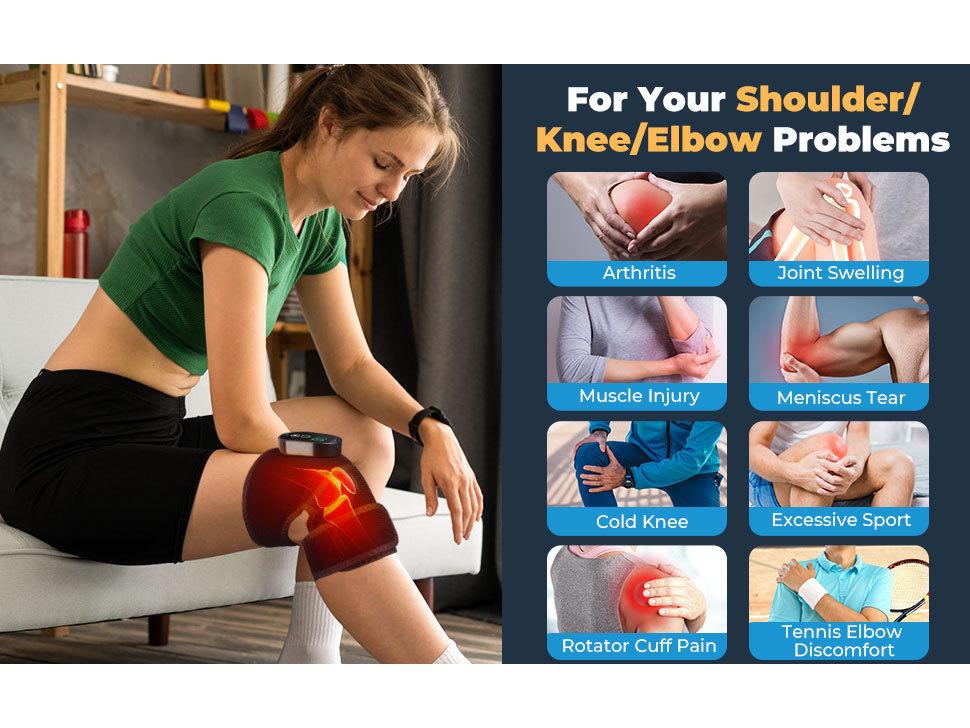 6-Speed Electric Heating Knee Pad for Cold Leg Joint Therapy with Wormwood Compression