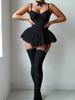 European and American New Pure Desire Sexy Underwear Steel Ring Suspender Mesh Bow Pajamas