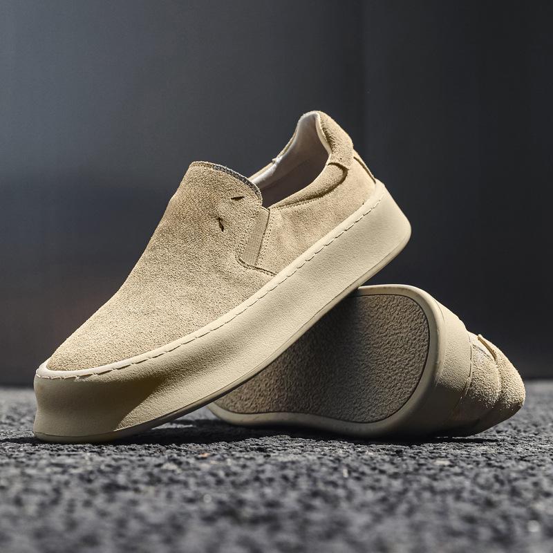 

Trendy men s shoes spring new low-top casual fashion lazy one-pedal versatile breathable net red shoes 5228-J 44 бежевий