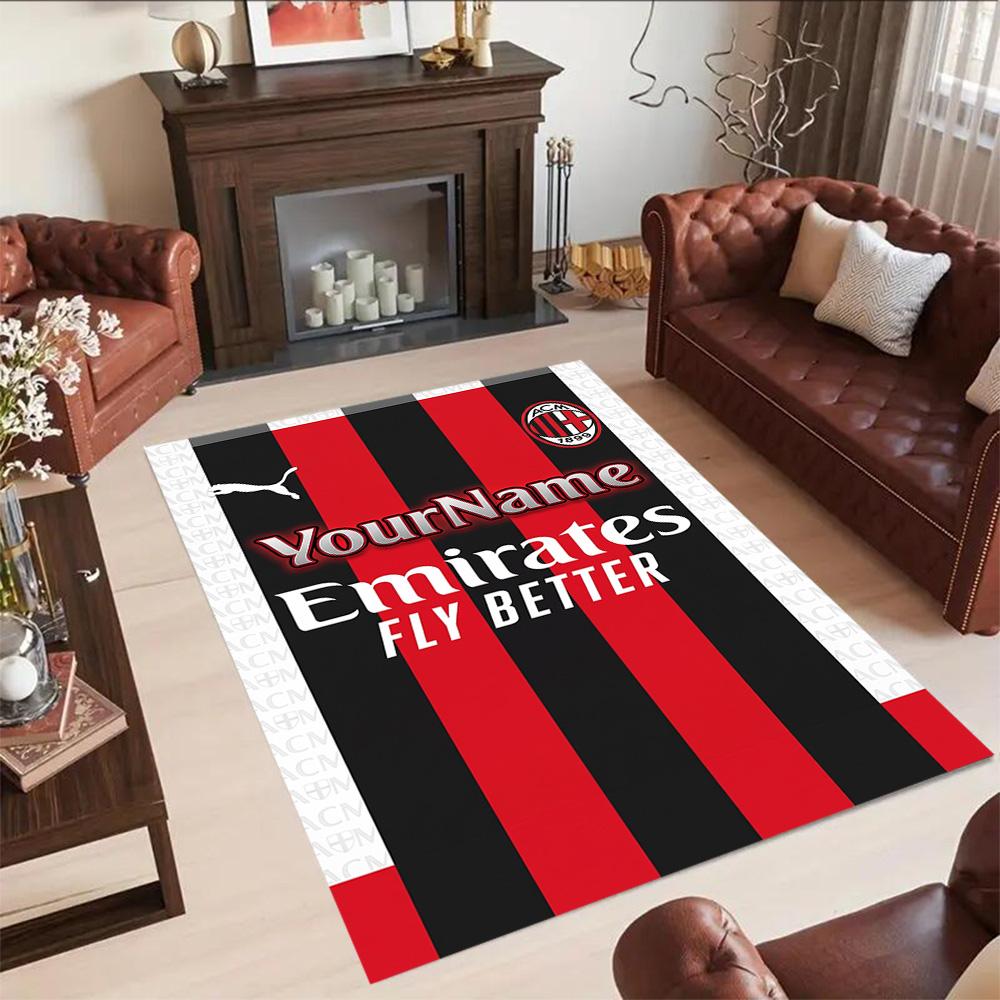 Ac Milan Customizable Name Area Rug Design for Kitchen Outdoor Foyer Balcony Antislip Carpet Anime Office Decor