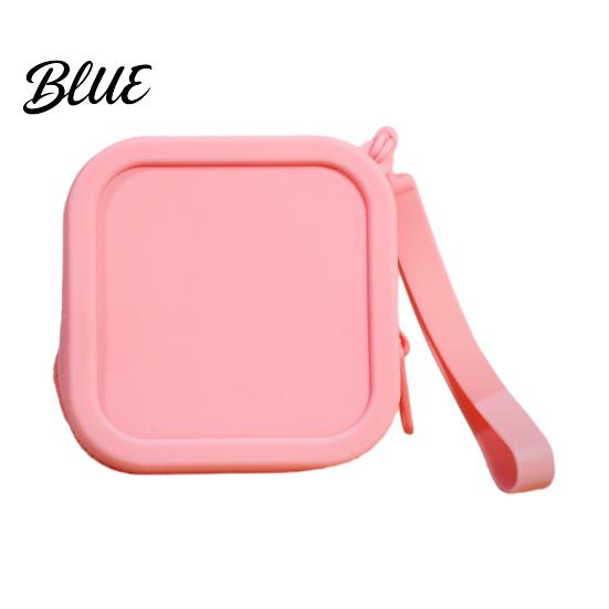 Small Silicone Coin Purse Pouch with Zipper And Wrist Strap Square Shockproof Durable Change for Kids Storage Bag Lightweight Compact Headphones