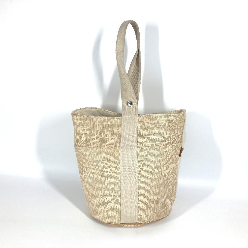 HERMES Saksaw PM Saksaw PM Bag Tote Bag Hand Bag Canvas Beige