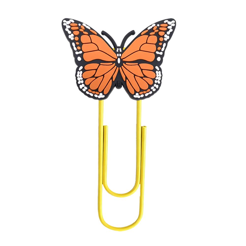 Creative Cute Butterfly U-Shaped Paperclip Bookmark - PVC Cartoon Office Supplies