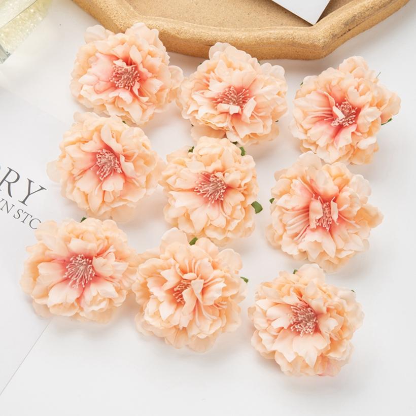 5/10 st Konstgjord Blomma Siden Pion Scrapbook Gör-det-själv Hem Vas Julkrans Bröllop Väggdekoration Trädgård Båge Tillbehör