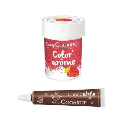 Lebensmittelfarbstoff rosa Erdbeeraroma + Schokoladenstift