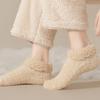 Fluffy Winter Ankle Socks Women Fuzzy Slipper Socks with Grips Plush Warm Non-slip Low Cut Socks for Home Lounging