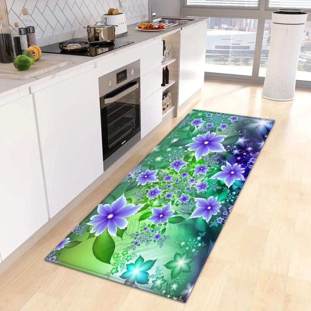 Home Kitchen Decoration Carpet Colorful Butterfly Printed Floor Mat Entrance Corridor Carpet Home Decoration