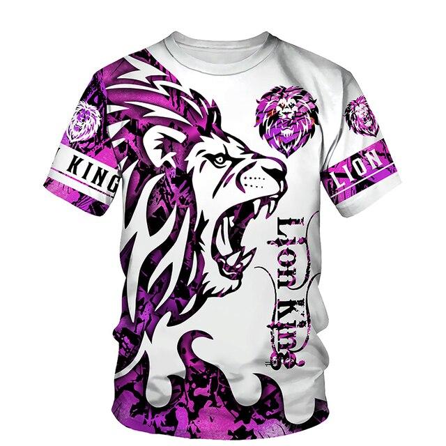 2022 sommer männer Casual Anzug Mode 2 Stück Set 3D Gedruckt Löwe Kurzarm T-Shirt Shorts Anzug Sportswear Casual shorts