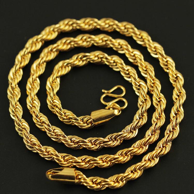 Durable Copper-Plated Gold Necklace, Sand Gold Design, Consistent Color, Masculine and Imposing, Fire-Tested for Quality.