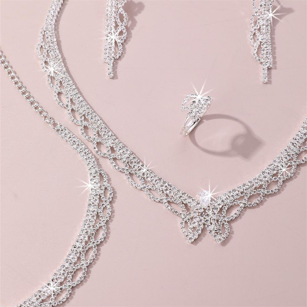 Luxurious Party Set: Shimmering Zircon Jewelry Collection