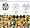 Shower Curtain Sunflower Pattern Buffalo Check Home Theme Bath Decor Waterproof Fabric Country Rustic Home Accessories Kitchen