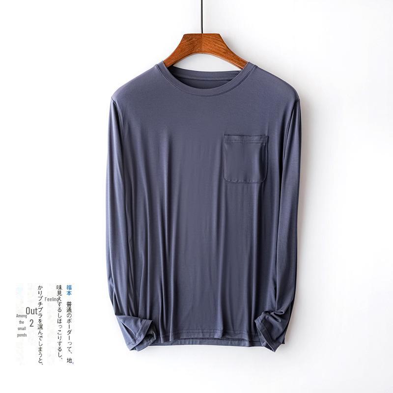 Pánské prodyšné pyžamo s dlouhým rukávem, volný střih, šetrné k pokožce, velké velikosti, pro vnitřní/venkovní nošení