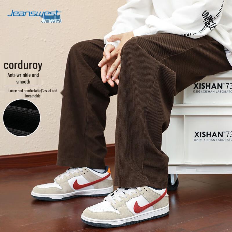 JEANSWEST Men's Corduroy Straight-Leg Casual Pants