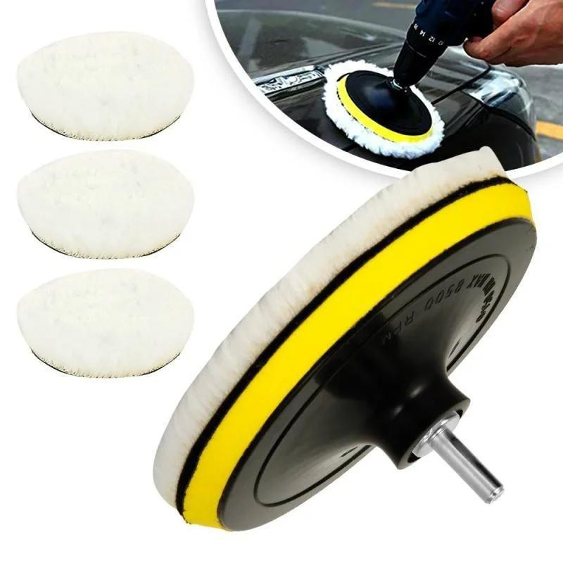 5 pcs/set 4inch car polishing waxing buffing wheel pad car polisher kit for auto car paint care car-styling