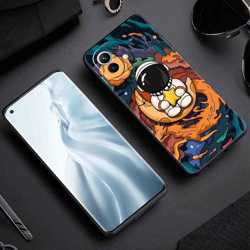 Cartoon Cute Cosmonaut Phone Case Cover for Xiaomi Mi 17 15 14 13 12 11 Ultra 15T 14T 13T 12T 11T Pro Lite 5G Soft TPU Shell Bag