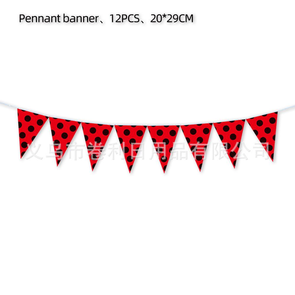 Ladybird Red Black Latex Balloon Birthday Party Tableware Paper Plates Tissue Tablecloth Supplies Cartoon Party