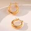 European American Style Hollow Ear Buckle Gold Plated Metal Hoop Earrings