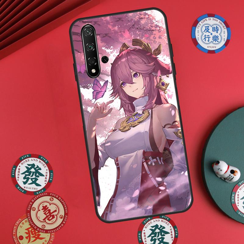 Genshin Impact Yae MIko For Huawei Nova Y73 Y72 Y90 Y70 Y60 Y91 Y61 12s 12i 11i 8i 9 10 SE P40 Lite P60 P30 Pro Case