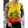 Summer Men's 3D Printed Sleeveless T-Shirt Fashion Versatile Breathable Trend Casual