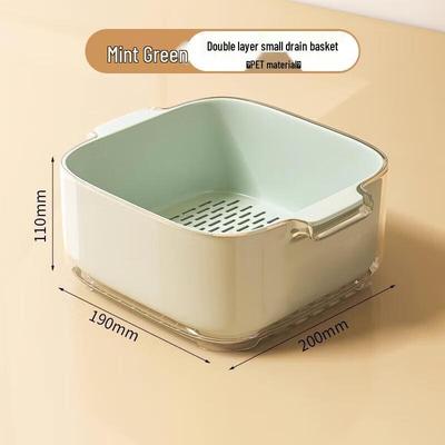 JingJingRS Double-Layer Vegetable Washing Drain Basket
