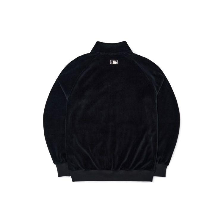MLB New York Yankees Velvet Minimalist Logo Fleece Casual Jacket Unisex jackets black 3ATR00314-50BKS