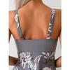 2025 Neues Patchwork-Print Tankini-Set Damen Bescheidene Badeshorts Träger Strand Cover-Up Badeanzug Zweiteilig Sommerurlaub Kleidung