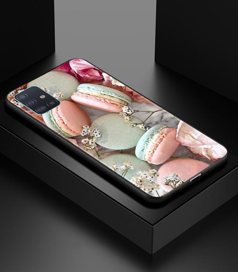 

Чехол для телефона Samsung Galaxy A50 A70 A10 A10S A30 A40 A20S A20E A02S A12 A22 A32 5G A02S A04S черный чехол макароны торт десерт Samsung A02