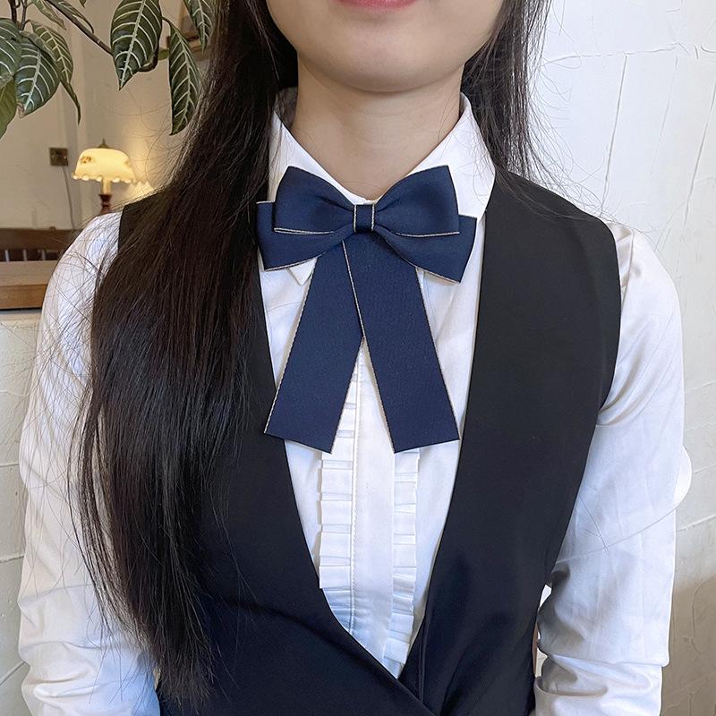 Collar Flower Female Professional Head Flower Set Bank Bow Tie Industrial And Commercial Postal Mail Storage Teller Blue Shirt Jk Tie Accessories