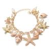 Summer Fashion Jewelry Beach Style Bracelet for Women Starfish Shell Charm Bangle Girls