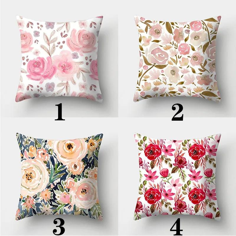 Fresh Style Pillowcase 45cmX45cm Square Sofa Pillow Cover Pretty Flowers Cushion