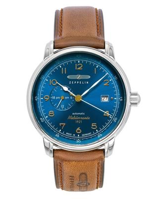 Mediterranee Leather Strap Blue Dial Automatic 96683 Men's Watch