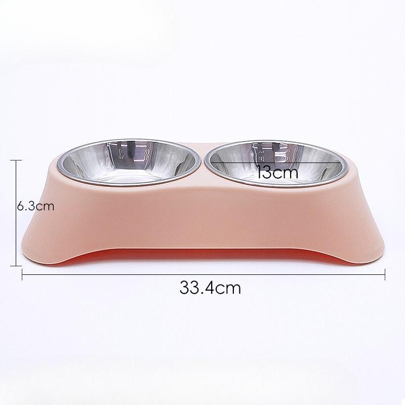 New Type of Pet Bowl, Stainless Steel Double Bowl Integrated, Cat and Dog Food Bowl, Anti-tipping Cat Food Bowl, Pet Food Utensils
