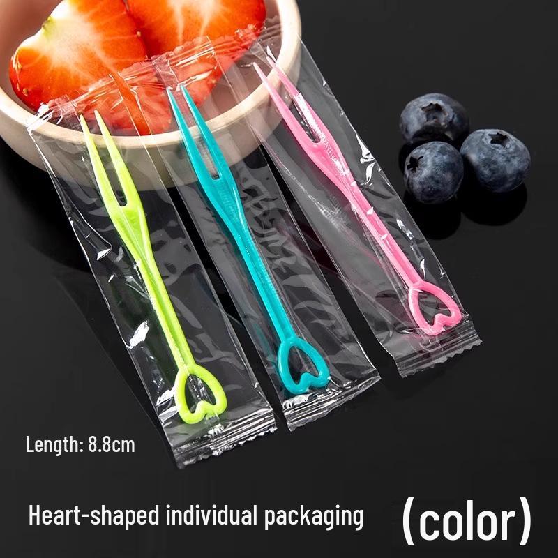 Cute Cartoon Disposable Plastic Fruit Forks - Safe for Kids