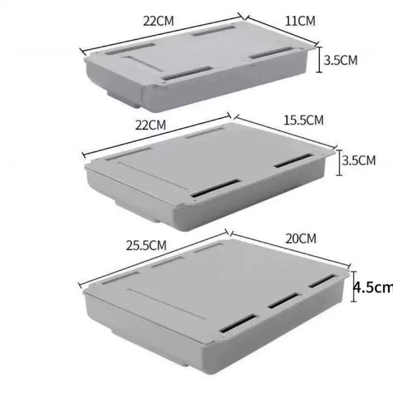 Under Desk Drawer Hidden Hanging Stationery Storage Box Self-Adhesive Pencil Tray Office Organizer Holder Large Capacity
