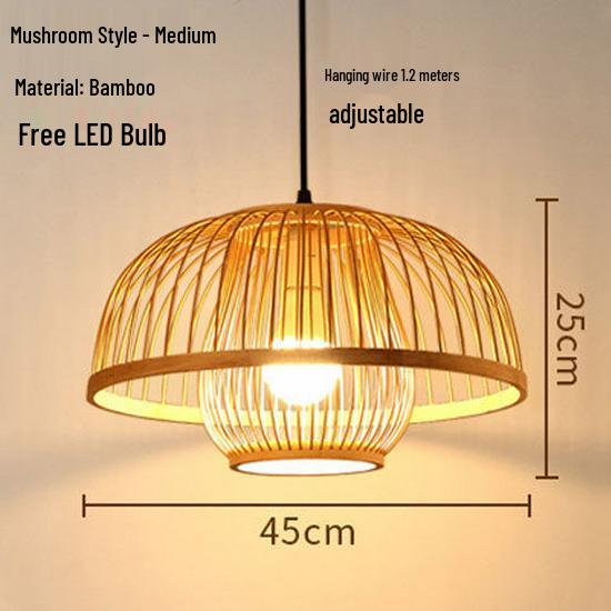 Bamboo Weave Pendant Light for Tea Room, Restaurant, or Bar – Simple Japanese Style