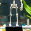 Spooky Halloween Decor Aquarium Dancing Skeleton, Bubble Driven Moving Joints Skeleton Underwater Skull Ornament, Realistic Swing