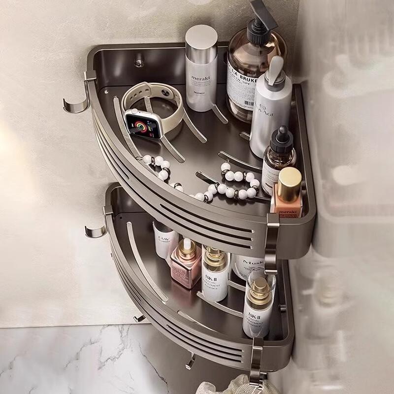 Yilv Punch-Free Aluminum Triangular Bathroom Shelf