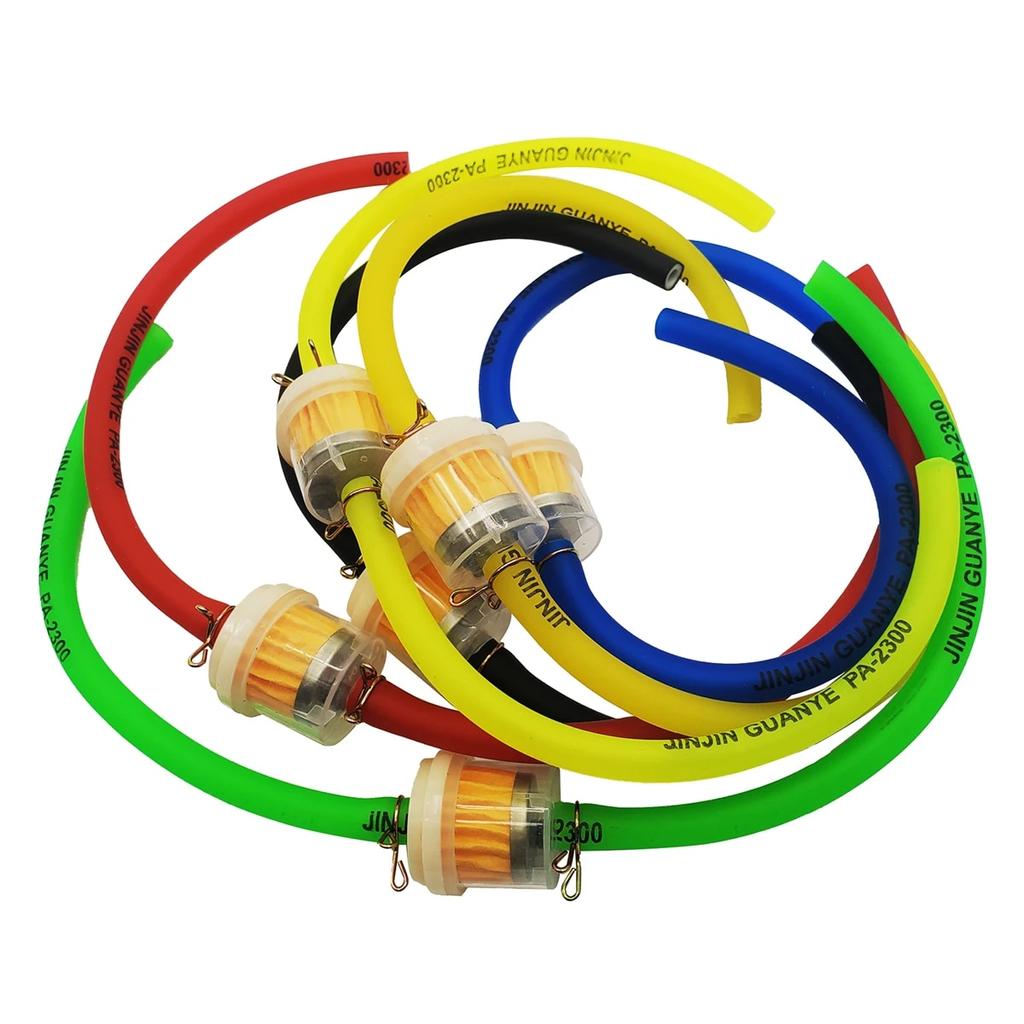 Motorcycle Universal Gas Fuel Filters and Fuel Pipe For 49cc 50cc 110cc 125cc Motocross Dirt Pit Bike Moped Scooter ATV Go Kart