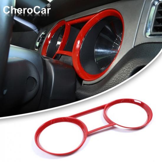 Red Interior Dashboard trument Box Panel Frame Trim For 2010-14 Ford Mustang