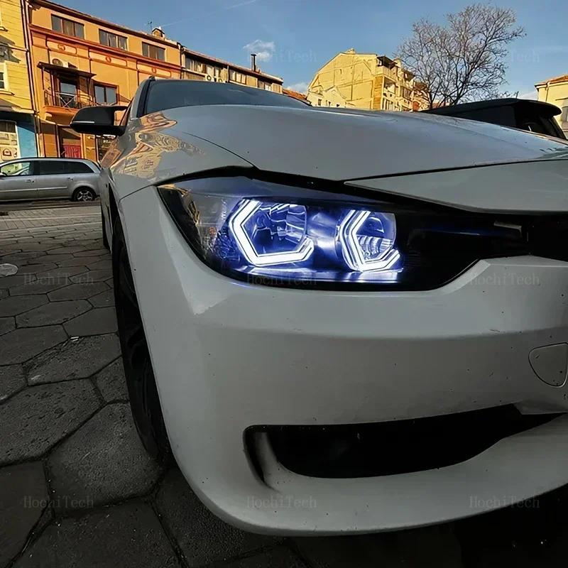 Inele Angel Eyes RGB Colorate LED Stil M4 Control prin Aplicație DRL Far pentru BMW Seria 3 F30 F31 F34 F35 M3 2011-16 318i 320i 328i