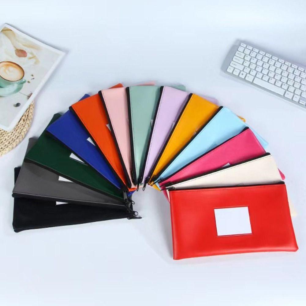 With Label Bank Deposit Bag With Zipper Money Pouch Waterproof Cosmetic Pouch Cosmetics