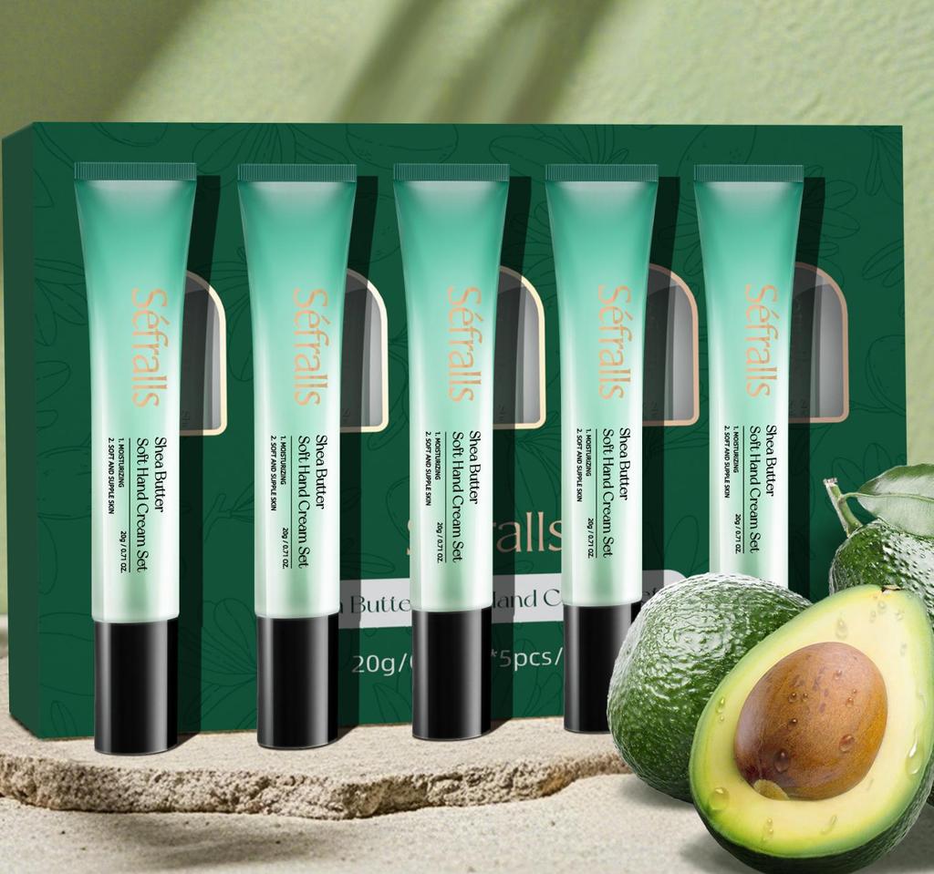 Sefralls Set di creme per le mani al burro di karité 20 g*5 pz/set, crema per la cura delle mani idratante, non irritante e confortevole, che previene la secchezza delle mani