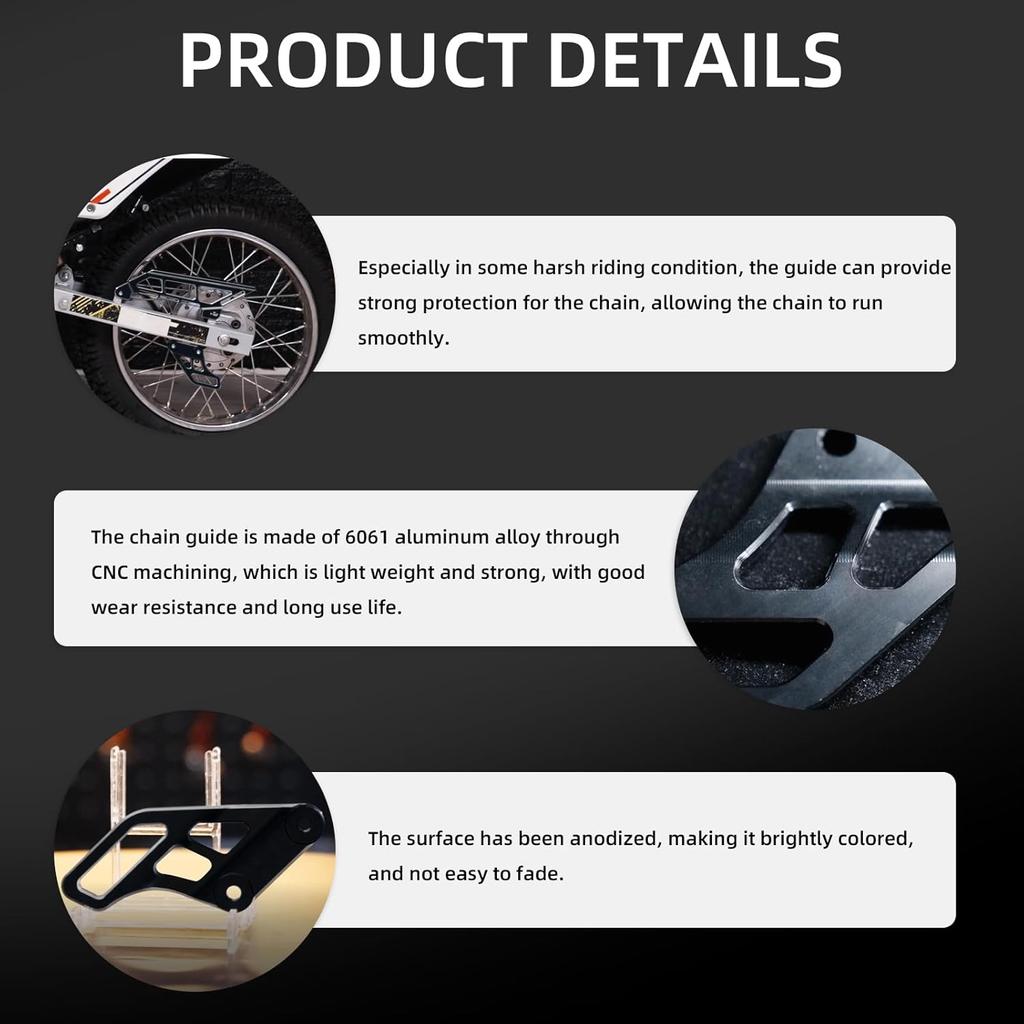 Chain Guide for Hawk 250,CNC Motorcycle Rear Chain Guard Protector for Hawk250/Hawk 250cc - Black