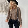 YYFS Women's Fashion Casual Leopard Print Long Sleeve Blouses & Shirts