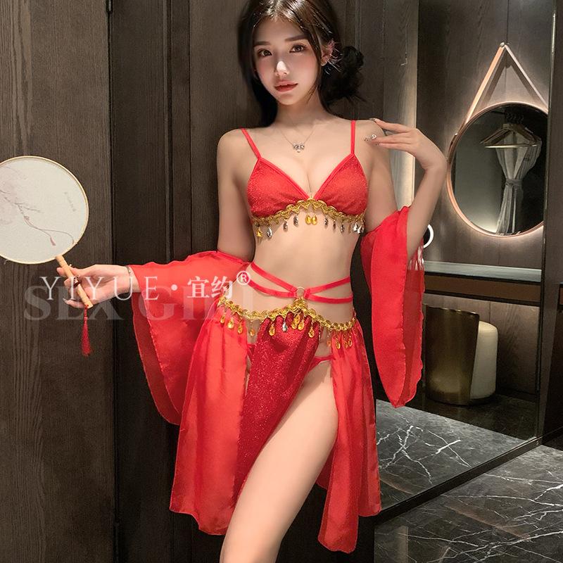 Erotic Underwear Sexy New National Trend Hanfu Exotic Style Princess Dress No-Take Uniform Seductive Set 1008