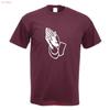T Shirt With Hands In Prayer Fun Design Vintage Washed Designer Clothes Breathable Comfortable Fashion Top For Everyday Wear