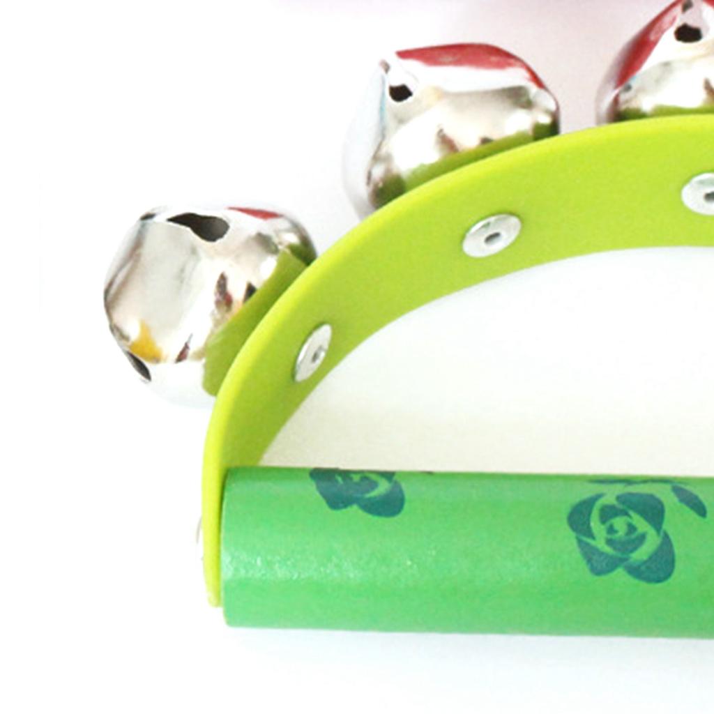 Tambourine Musical Instruments Half Moon Jingles Handheld Percussion with Ergonomic Handle Grip for