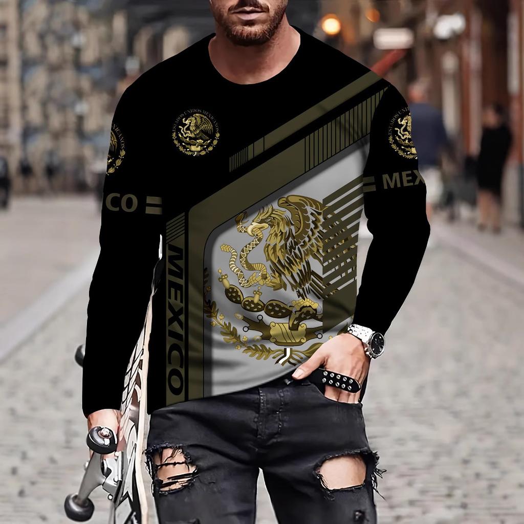 Men's Long Sleeved Casual Fashionable Simple Style Fashionable Versatile Comfortable Casual Plus Size Men's T-shirt