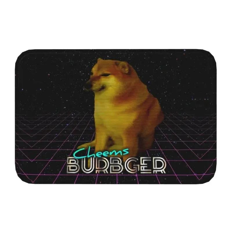 Fun Cheems Bonk Meme Pixel Art Welcome Rug Living Room Bedroom Entrance Doormat Kitchen Front Door Mat Washable Nonslip Carpet