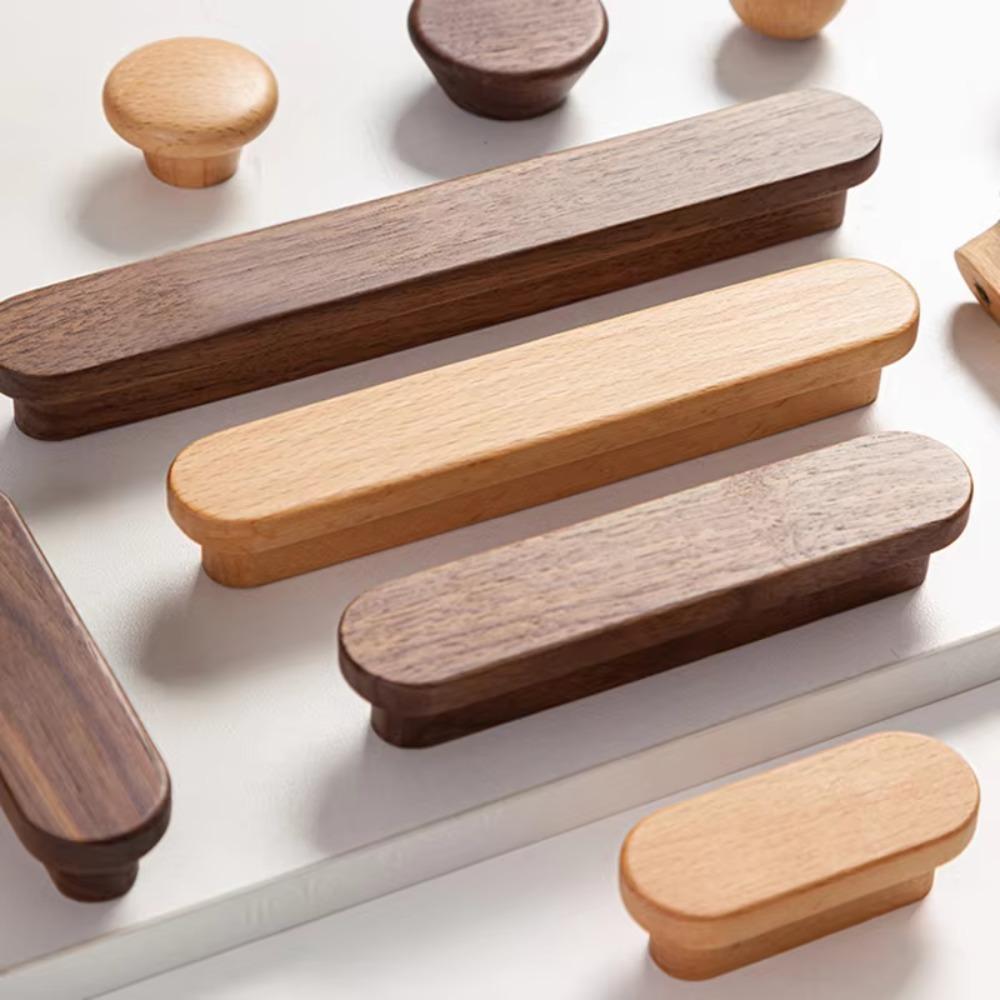 T-Shape Cabinet Handles Walnut Wood Wardrobe Handles New Kitchen Decoration Cupboard Wardrobe